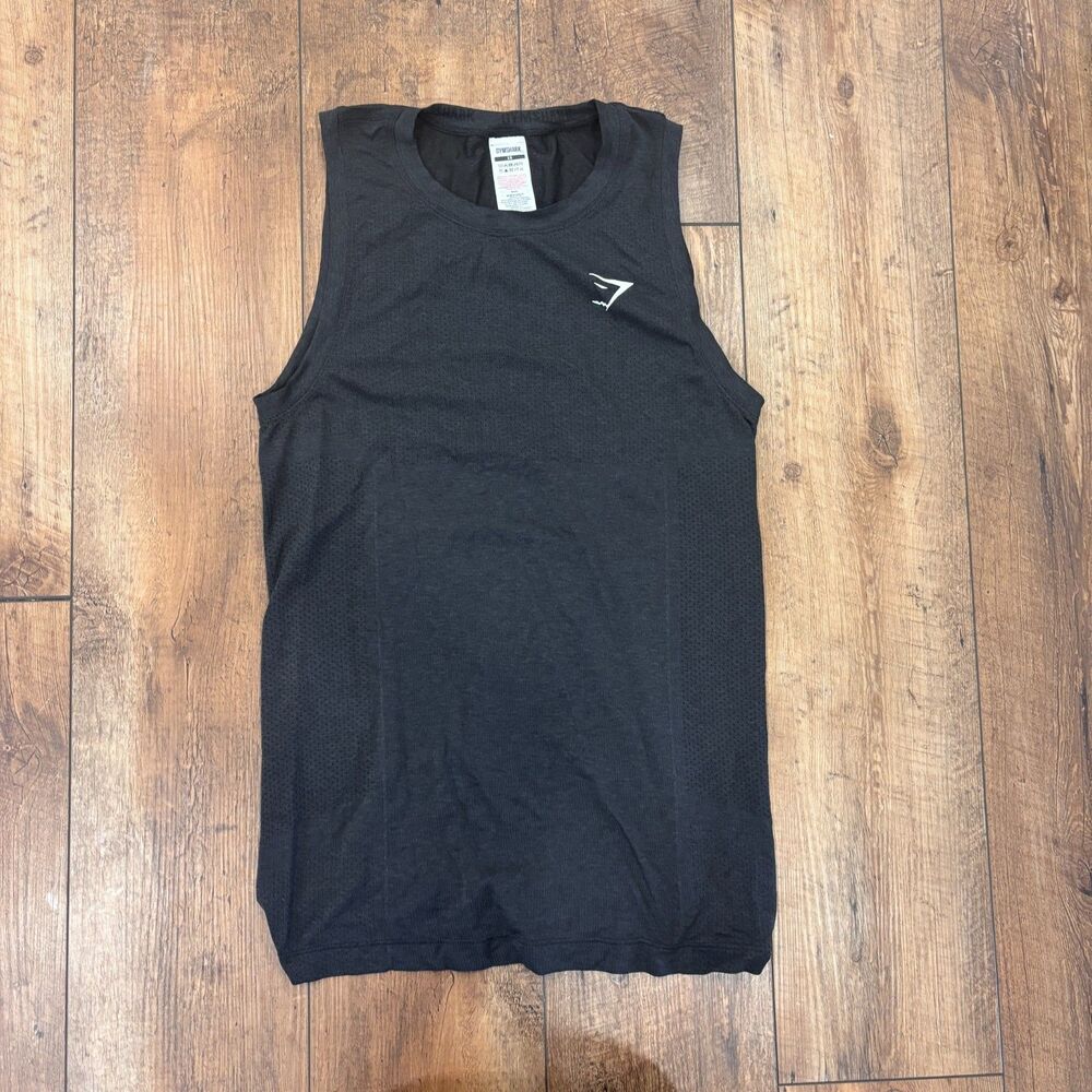Gymshark Men's XS Vital Seamless Tank Black Marl Workout Gym Lifting Training